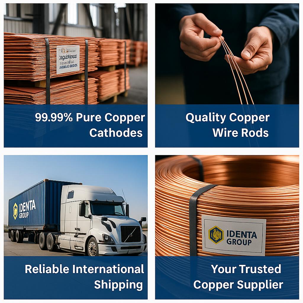 99% Pure Copper Cathodes - Identa Group 99% Pure Copper Cathodes and Copper Wire - Identa Group
